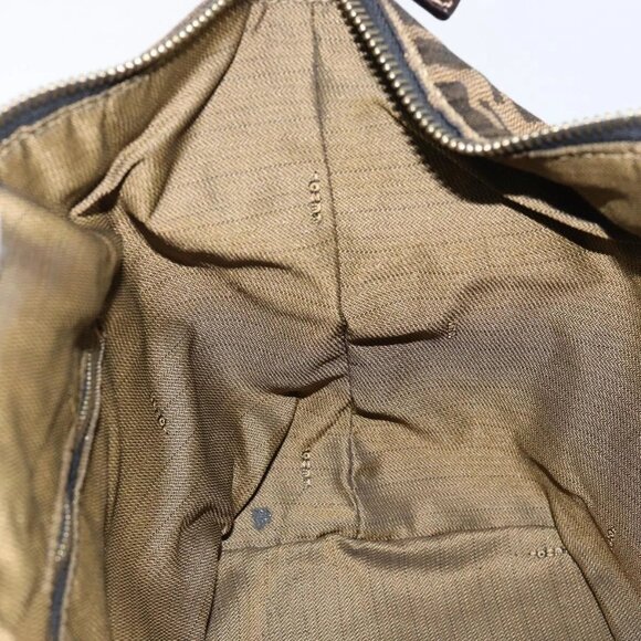 FENDI Zucca Canvas Vanity Hand Bag Black Brown Auth bs29458 - Picture 13 of 16